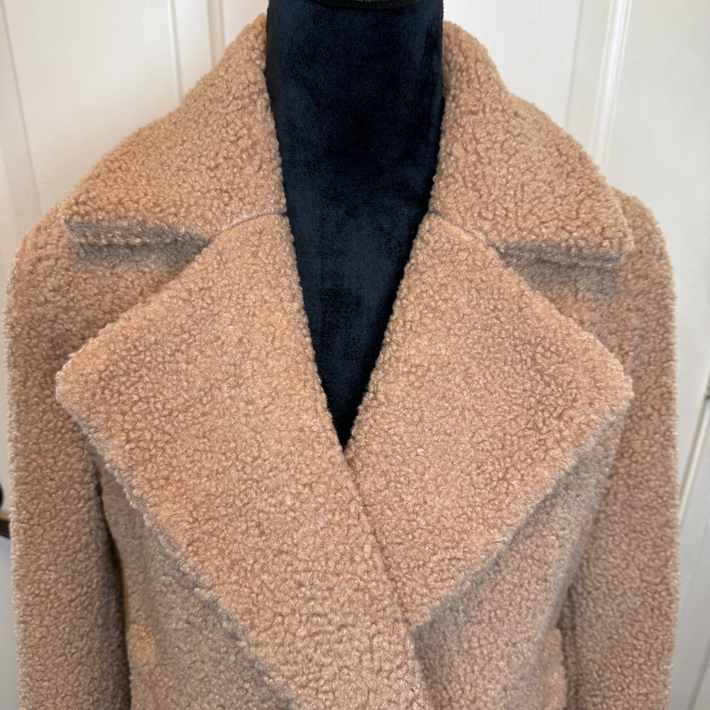 Maralyn & Me Sherpa‎ Teddy Jacket Coat Sz M Warm Winter Camel Boho